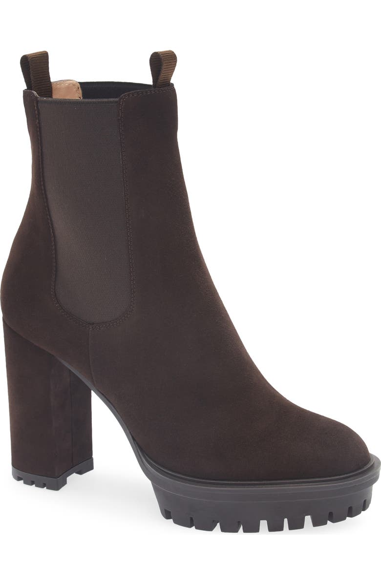 Gianvito Rossi Lug Sole Chelsea Boot, Main, color, Moka