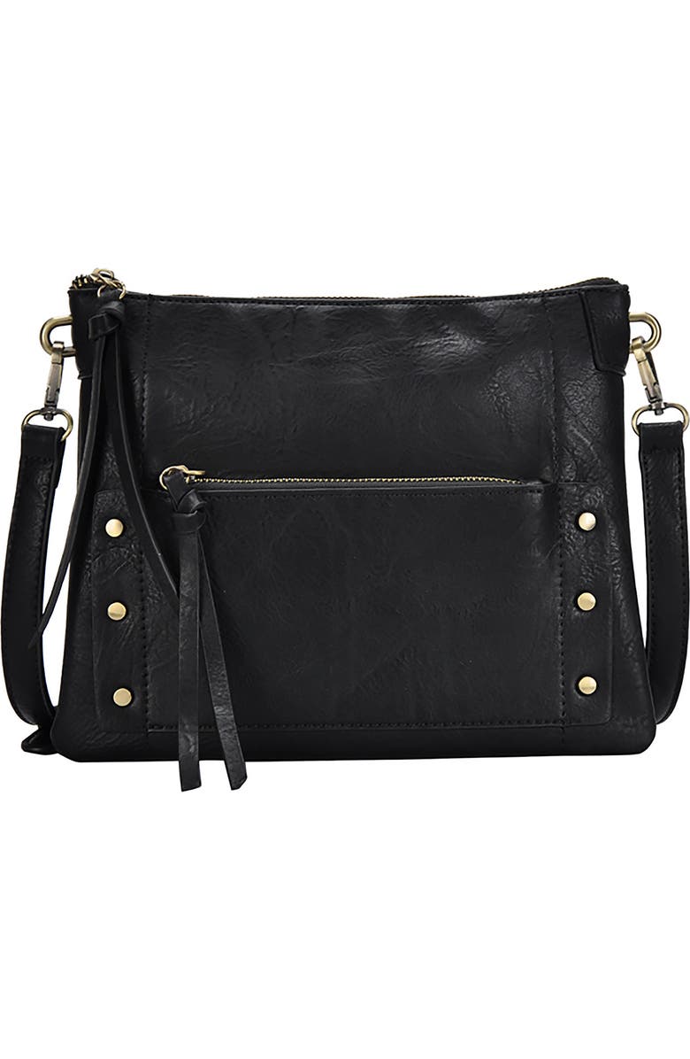 Antik Kraft Studded Faux Leather Crossbody Bag, Main, color,