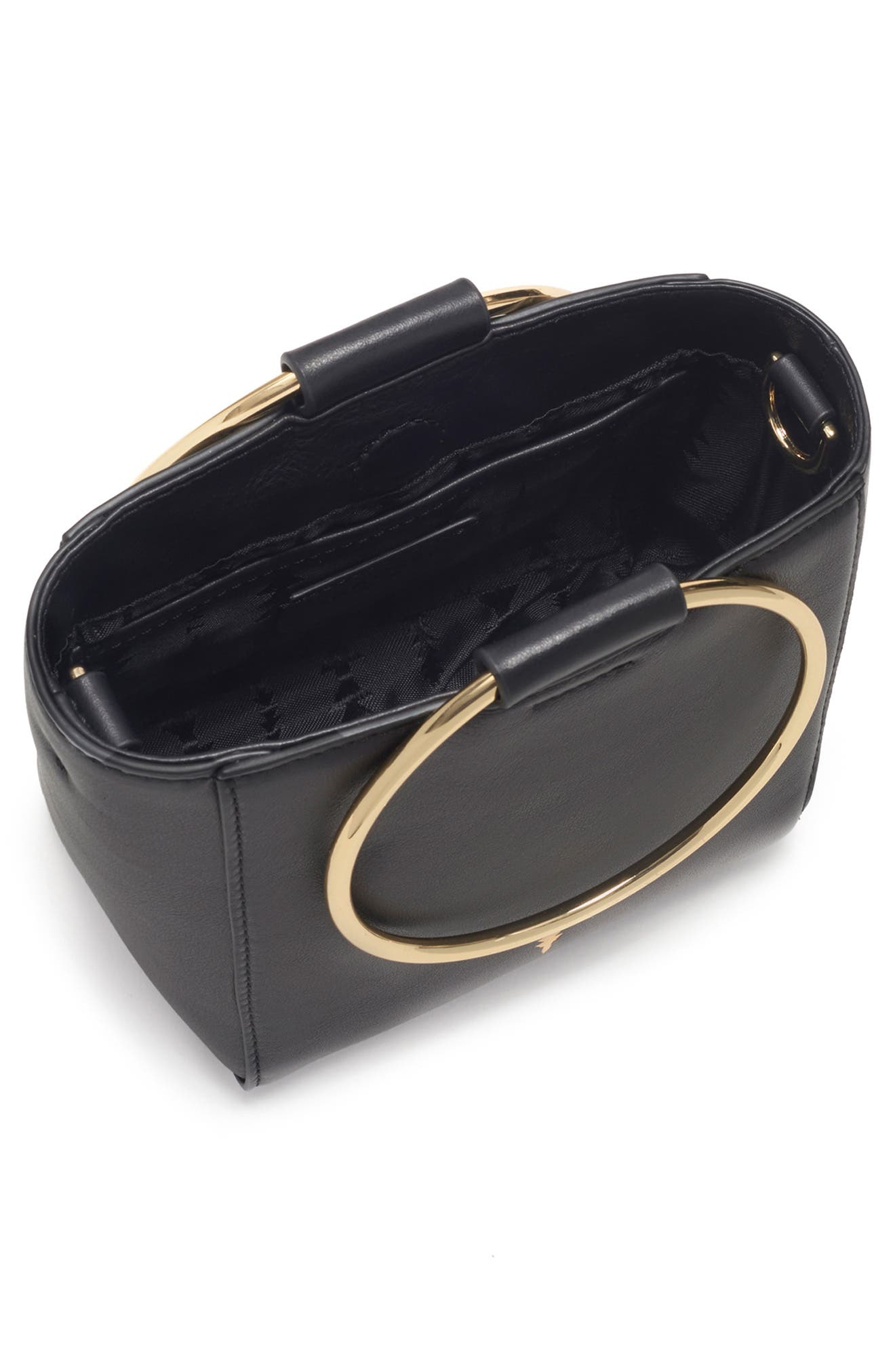 Le Bucket Mini Leather Bag, Alternate, color, BLACK/ GOLD