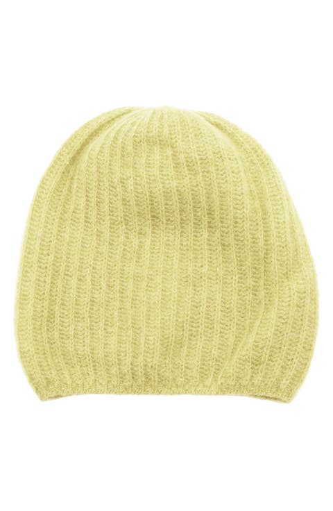 Rib Knit Cashmere Beanie
