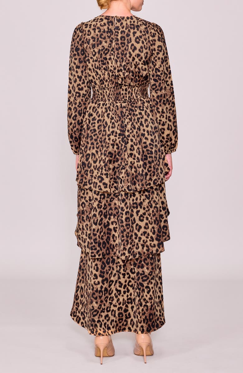 MELLODAY Long Sleeve Tiered Maxi Dress, Alternate, color, Cheetah