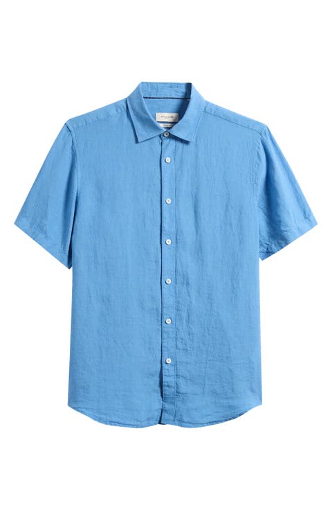 Orson Shaped Fit Short Sleeve Linen Button-Up Shirt