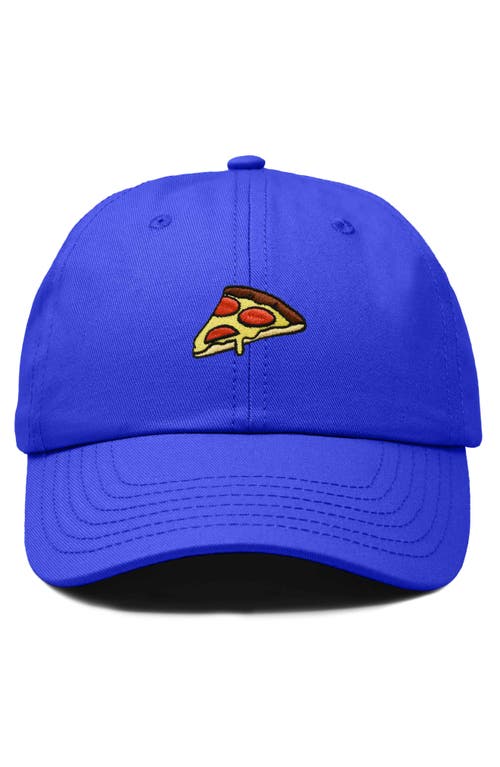 Dalix Pizza Slice Embroidered Dad Hat In Royal Blue