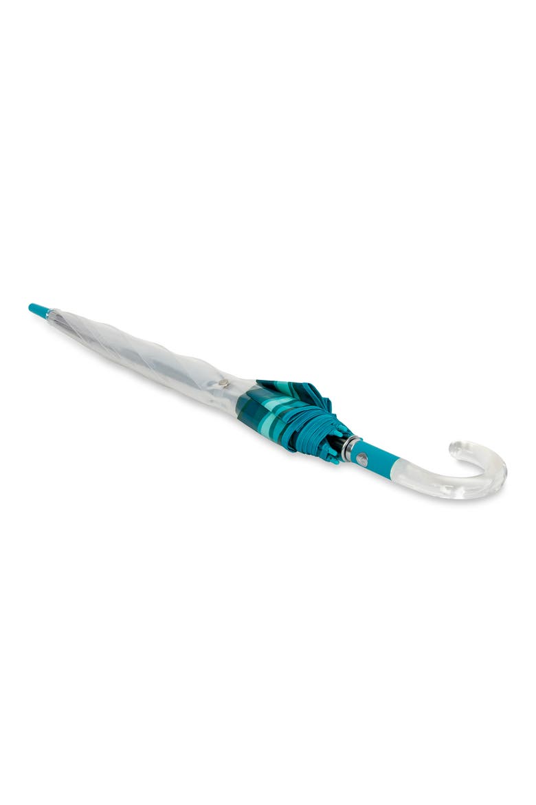 Auto Open Bubble Stick Umbrella, Alternate, color, WAVES OF CAPRI