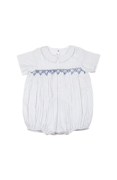 Oliver Gingham Smocked Bubble Romper