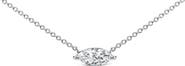 Haus of Brilliance 14K White Gold 1/2 Cttw Marquise Lab-Grown Diamond Solitaire Pendant Necklace