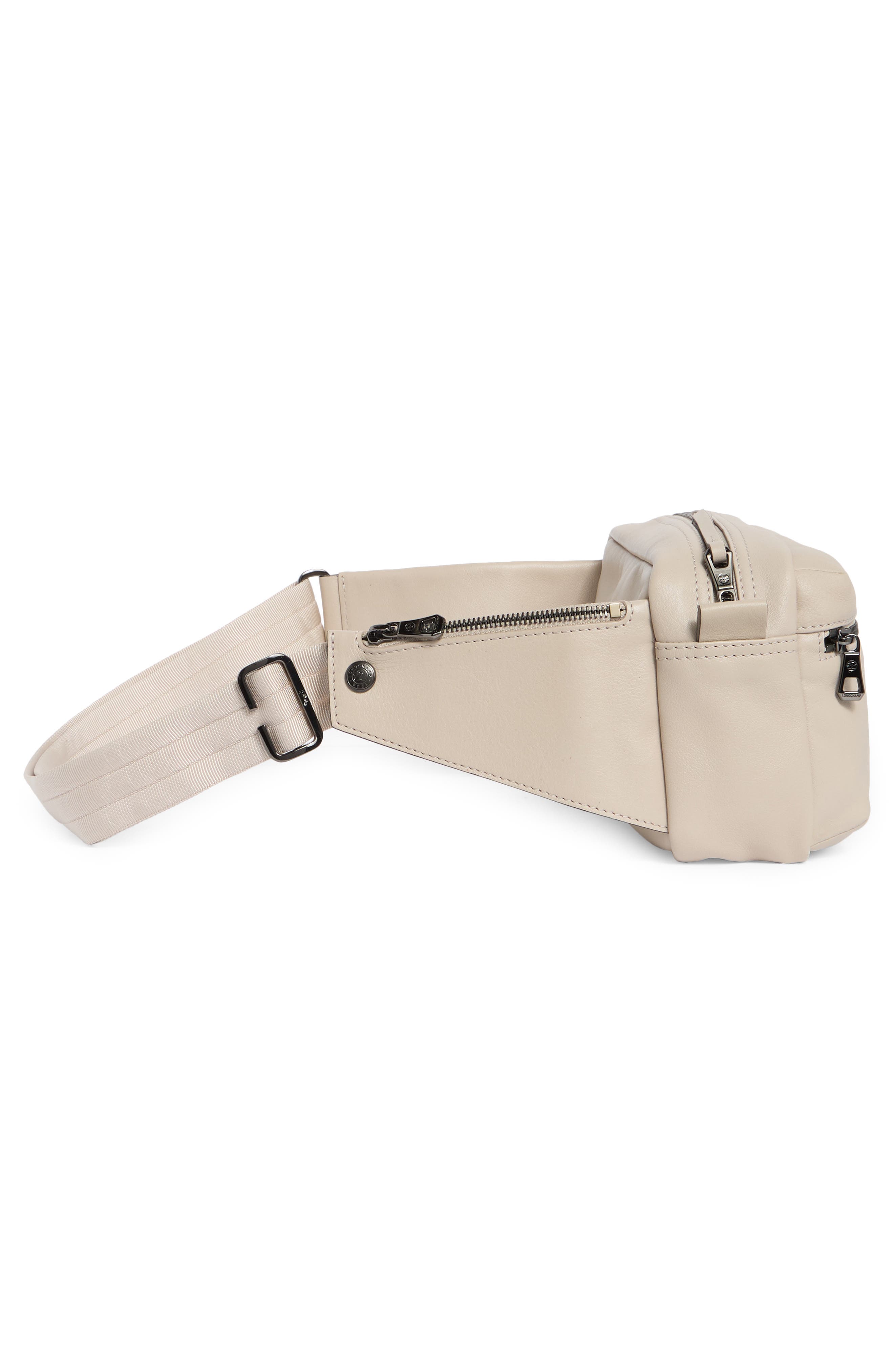 Longchamp Leather Belt Bag, Alternate, color, Clay