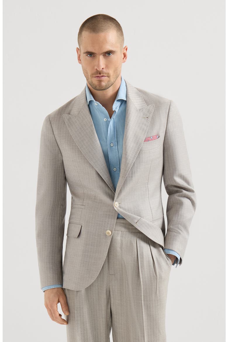 Chevron deconstructed blazer, Main, color, Light Grey