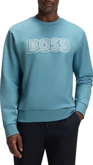 BOSS Soleri Logo Cotton Graphic Sweatshirt