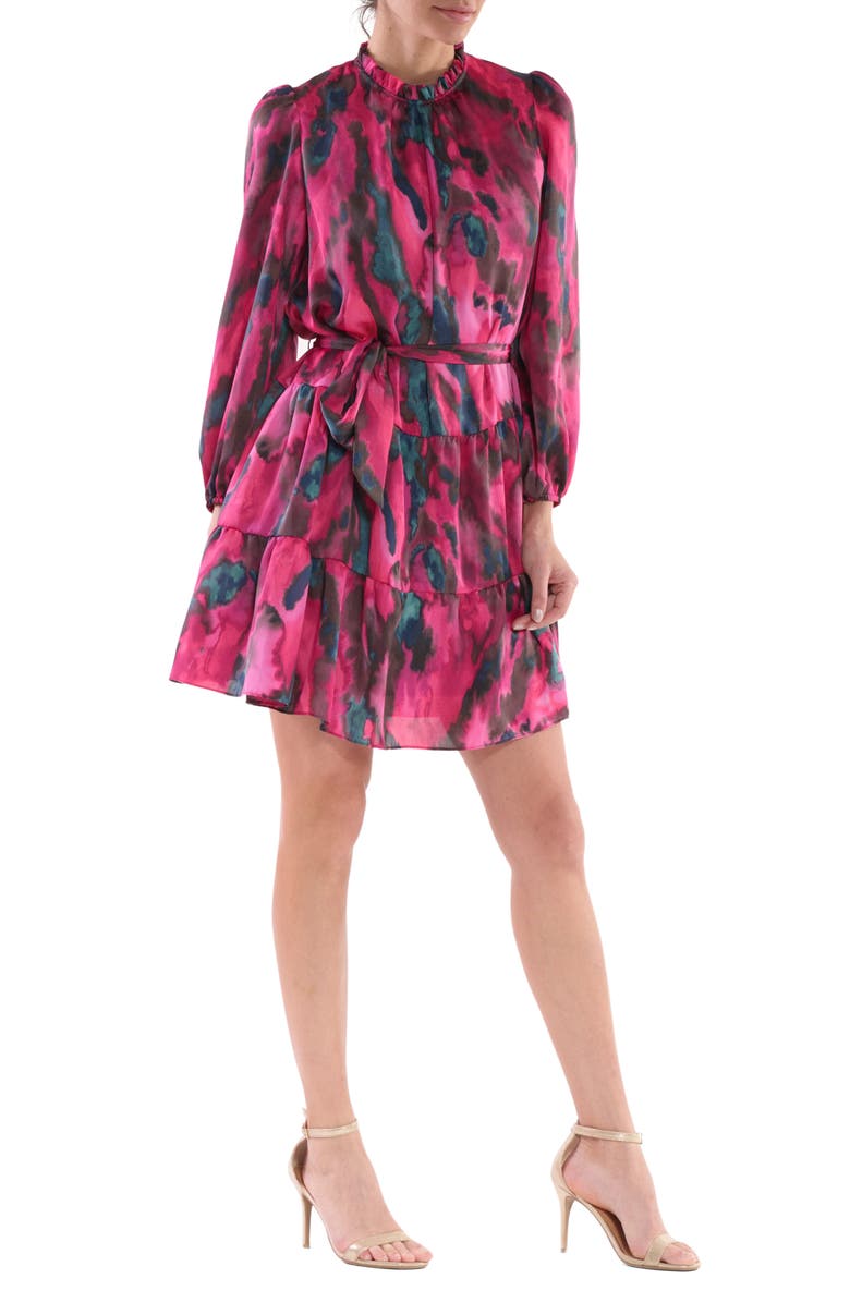 Julia Jordan Long Sleeve Ruffle Hem Dress, Main, color,