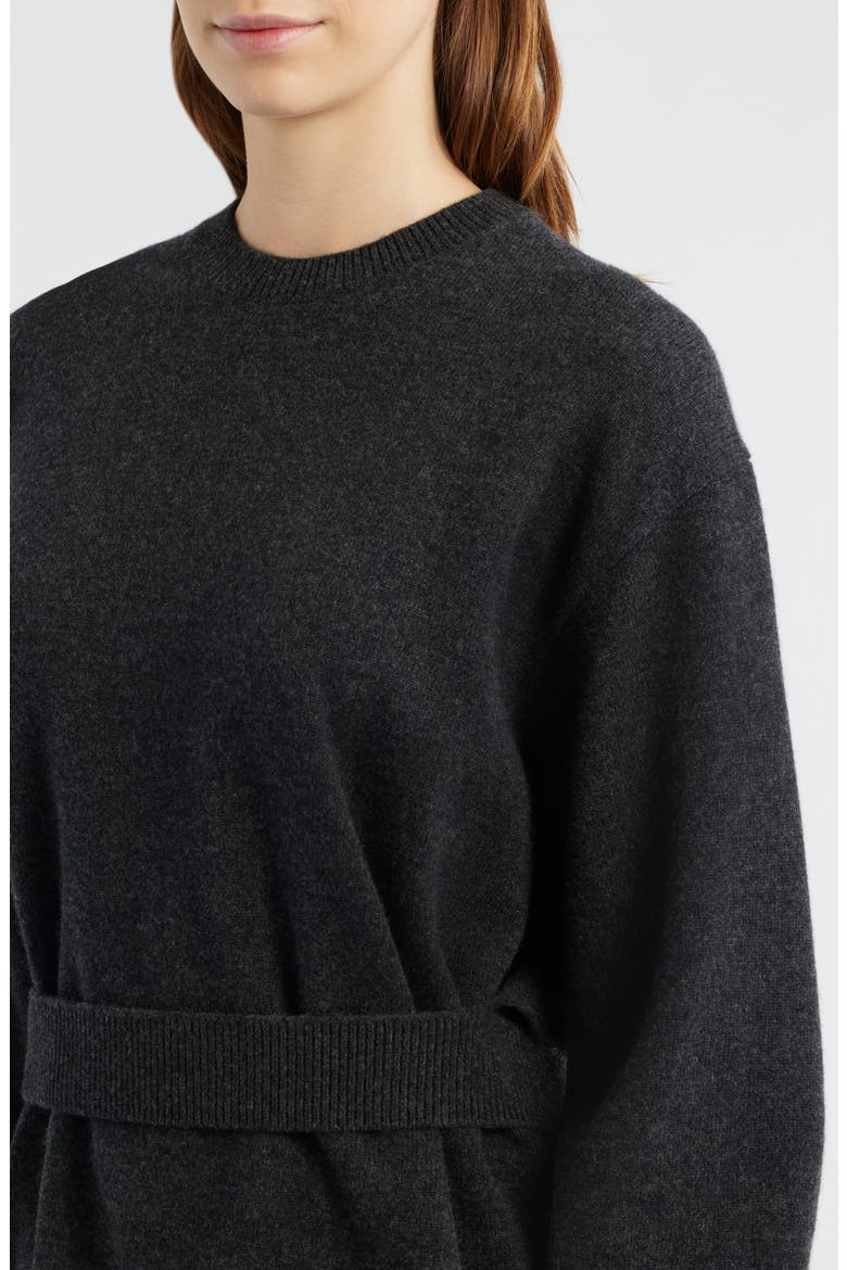Alter Belt Detail Merino Wool Sweater, Alternate, color, GREY DARK