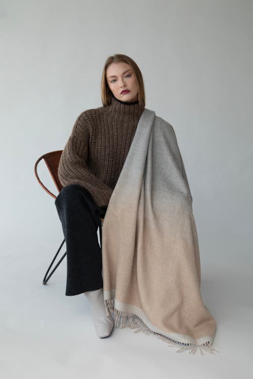 Sskein Gradient Weave Throw In Brown