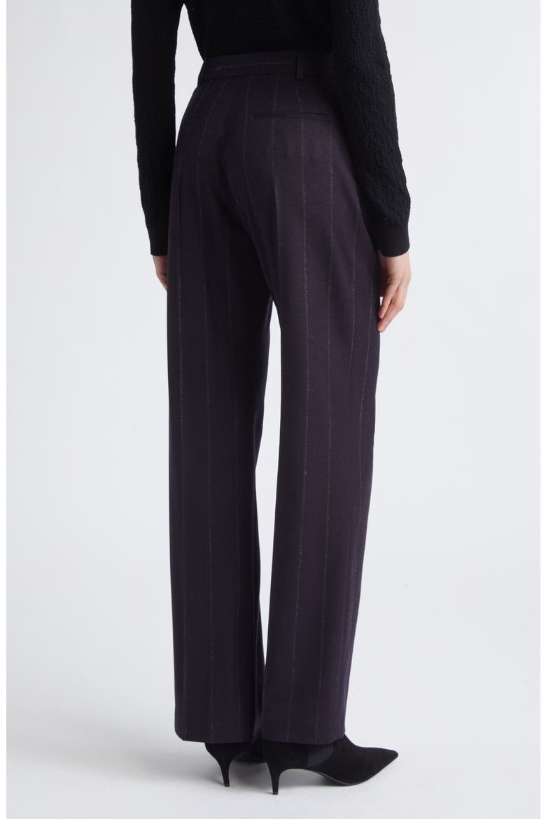 Pinstripe Straight Leg Wool Blend Pants, Alternate, color, 177 AMETHYST