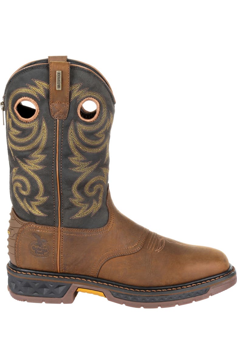 Georgia Boot Carbotec Lt Waterproof Pullon Work Boot, Main, color, Black And Brown