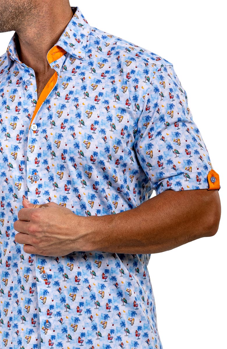 Maceoo Galileo Marthy Short Sleeve Button-Up Shirt, Alternate, color, 