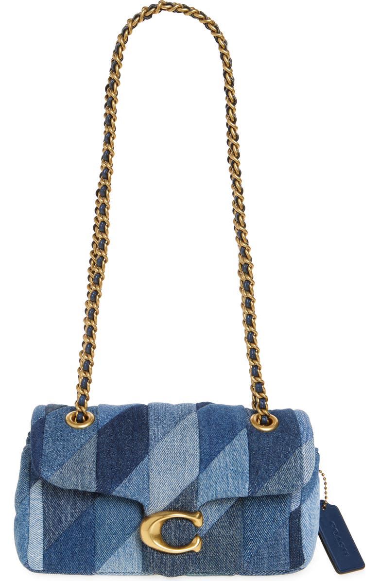 COACH Tabby 20 Denim Patchwork Quilting Shoulder Bag, Main, color,