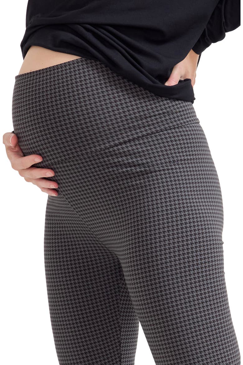 The Ultimate Maternity Over The Bump Leggings, Alternate, color, GREY HOUNDSTOOTH