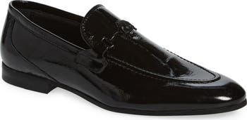 靴 fig London leather bit loafer MAYFAIR SLIM SQ LOAFER Black Leather Slip On Loafer by KURT