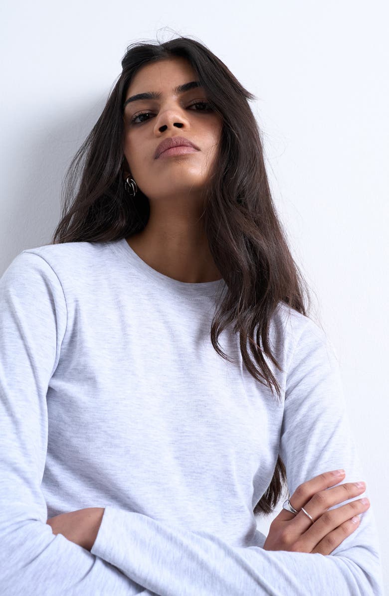 Topshop Everyday Long Sleeve T-Shirt, Alternate, color, Grey