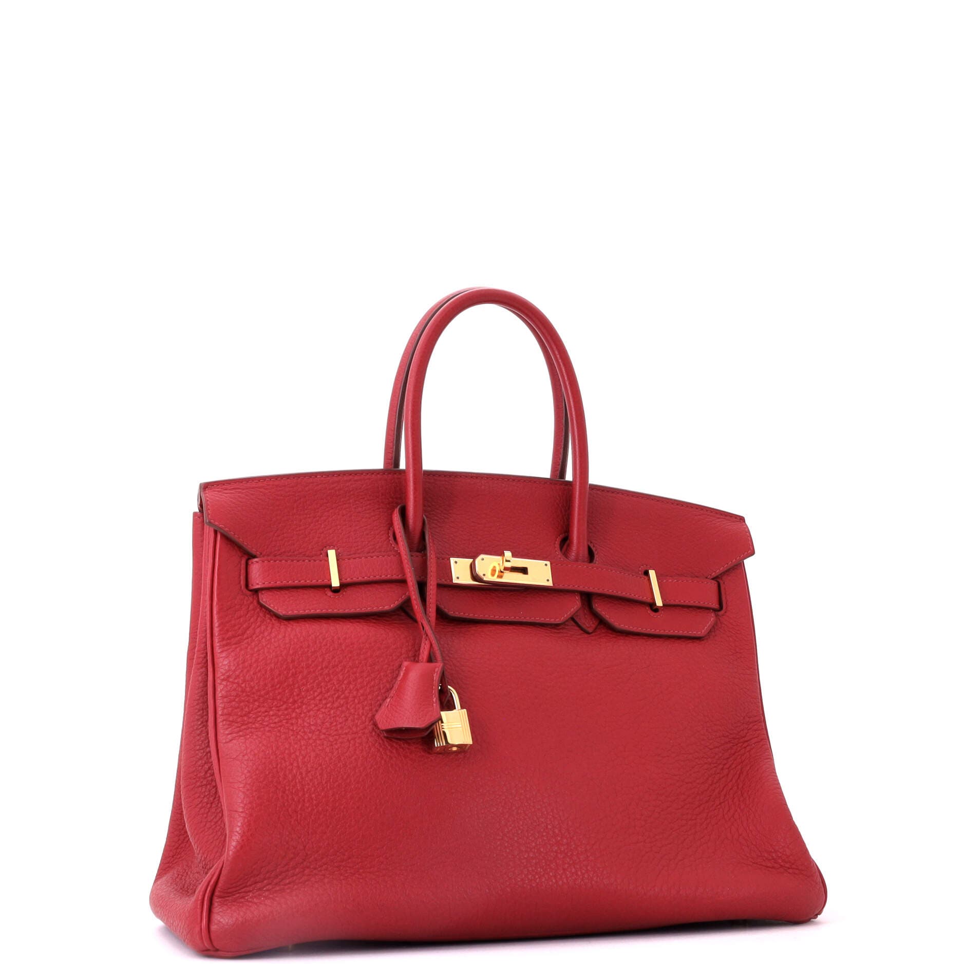 Birkin Handbag Red Clemence with Gold Hardware 35, Alternate, color, Red