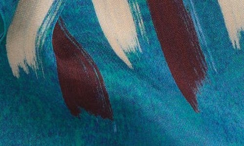 Frances Valentine Vintage Stripe Silk & Cotton Oblong Scarf In Blue