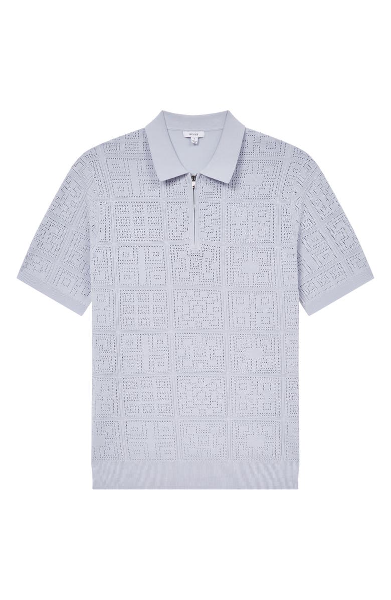 Reiss Textured Mosaic Quarter Zip Polo Sweater, Alternate, color, 