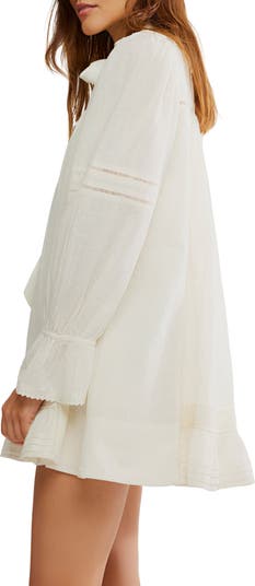 5 O'Clock Tea Time Long Sleeve Cotton Babydoll Minidress
