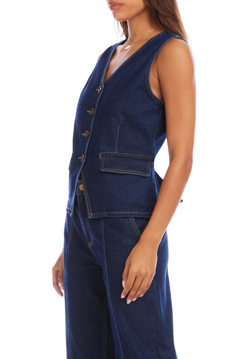 Karen Kane Denim Vest, Alternate, color, Indigo