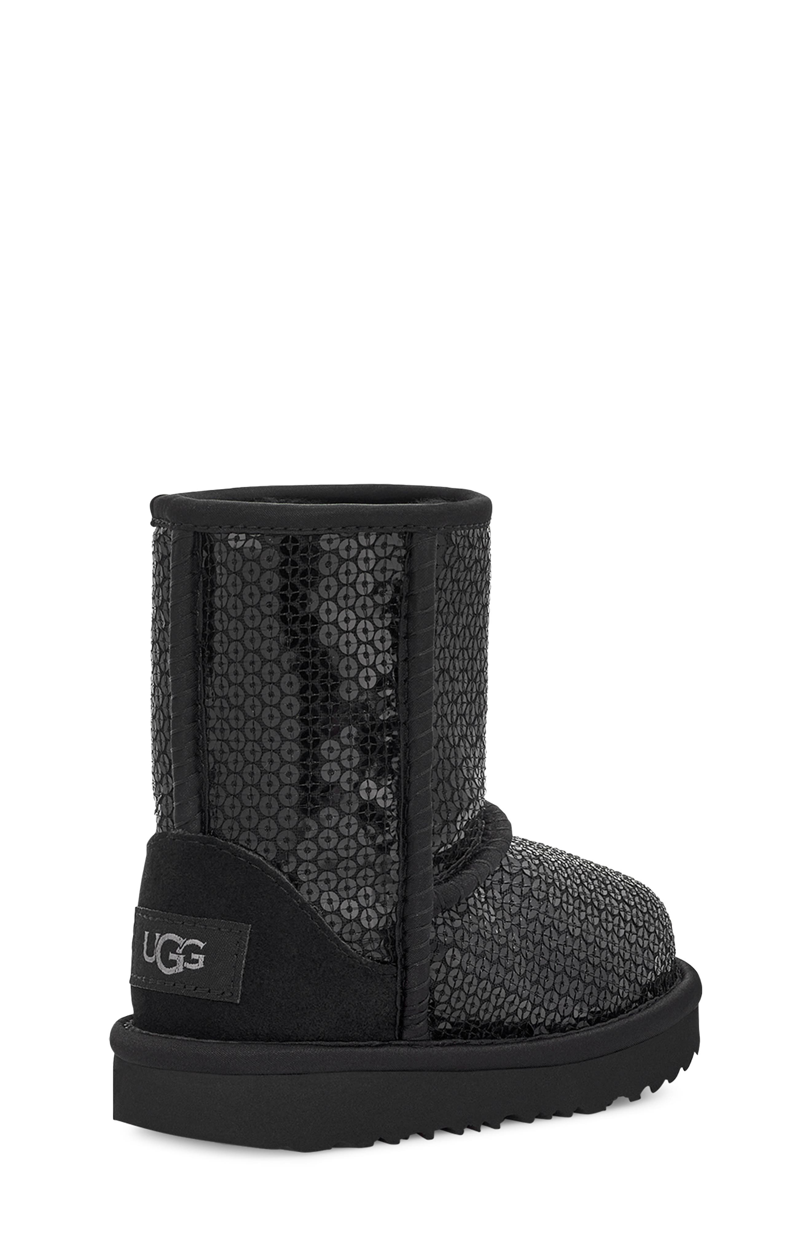 UGG<sup>®</sup> Kids' Chunky Sequin Classic Water Resistant Short Boot, Alternate, color, 