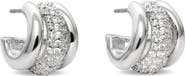 Kate Spade New York tiny twinkles trio pavé huggie hoop earrings