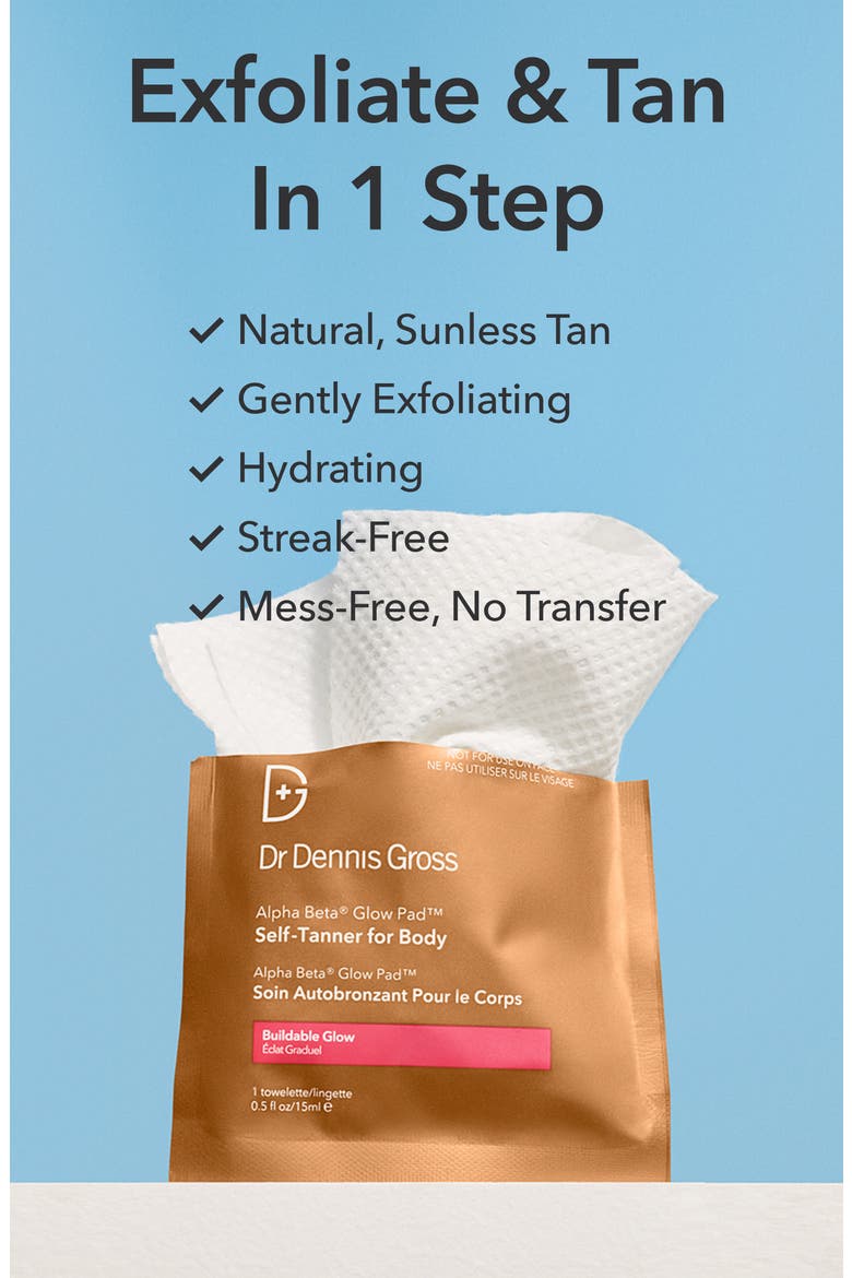 8-Pack Alpha Beta® Glow Pad™ Self-Tanner For Body Buildable Glow, Alternate, color, NO COLOR