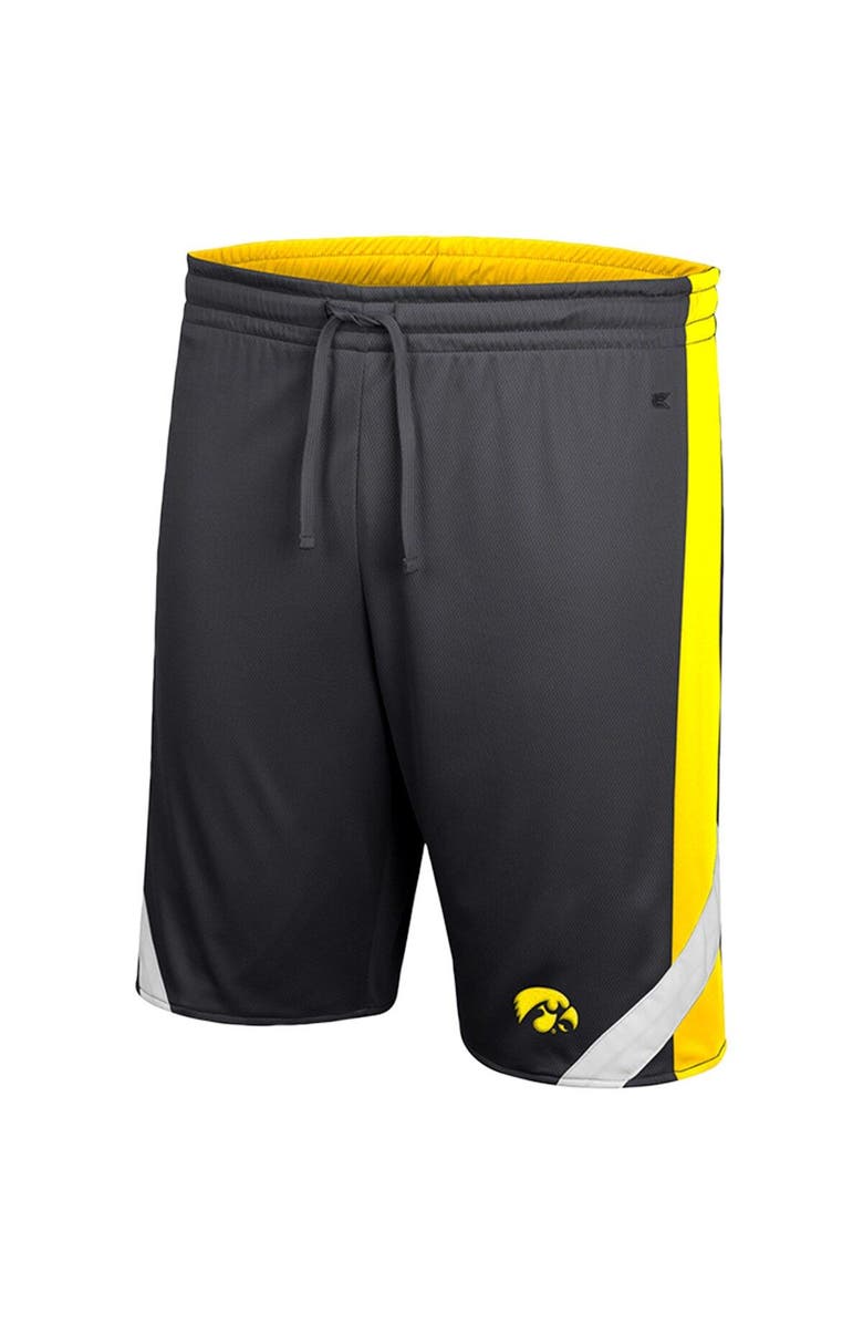 COLOSSEUM Men's Colosseum Black/Gold Iowa Hawkeyes Am I Wrong Reversible Shorts, Alternate, color, 