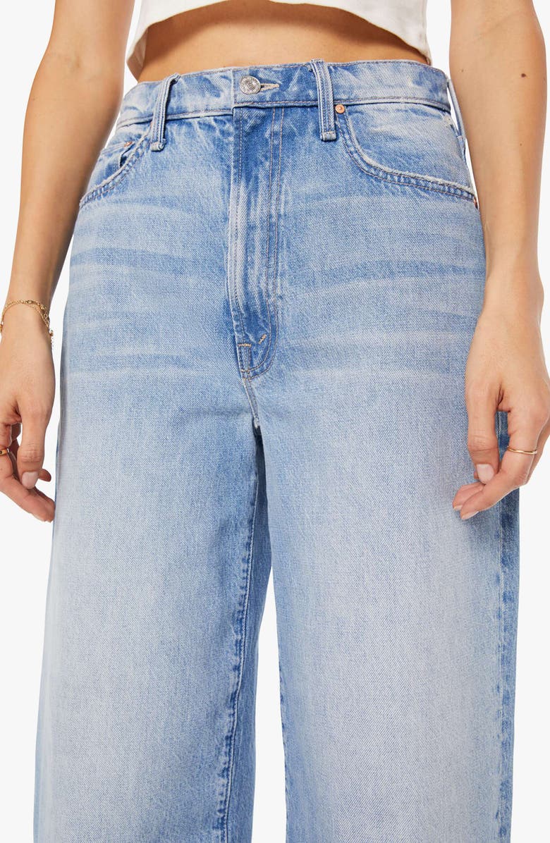 MOTHER The Fan Girl Hover Fray Hem Barrel Jeans, Alternate, color, Floral Fury