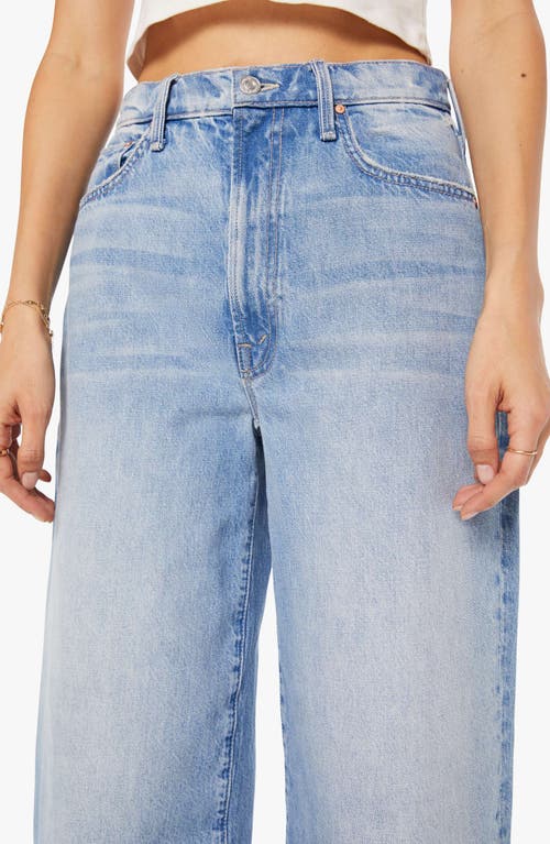 Mother The Fan Girl Hover Fray Hem Barrel Jeans In Blue