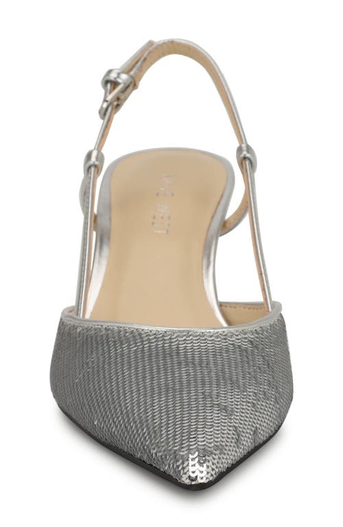 Nine West Rowen Slingback Kitten Heel Pump In Silver