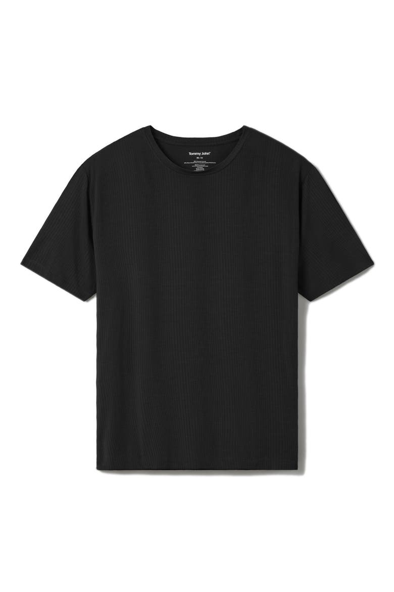 Luxe Rib Pajama T-Shirt, Alternate, color, BLACK