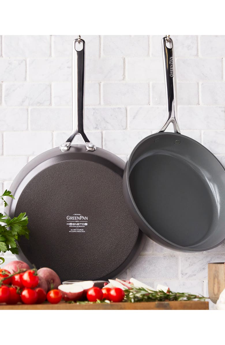 GreenPan GP5 10-Inch & 12-Inch Anodized Aluminum Ceramic Nonstick Frying Pan Set, Alternate, color, Cocoa