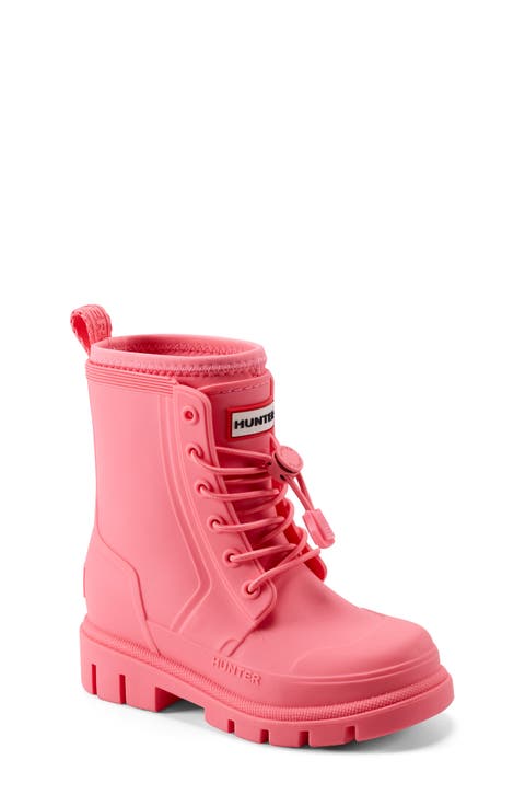 Kids' Stamp Waterproof Lace-Up Rain Boot