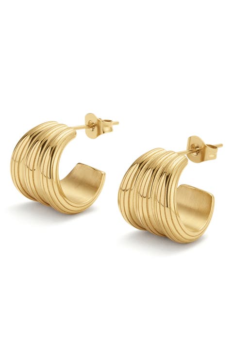 Ribbed Small Hoop Earrings