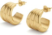 D.LOUISE Ribbed Small Hoop Earrings