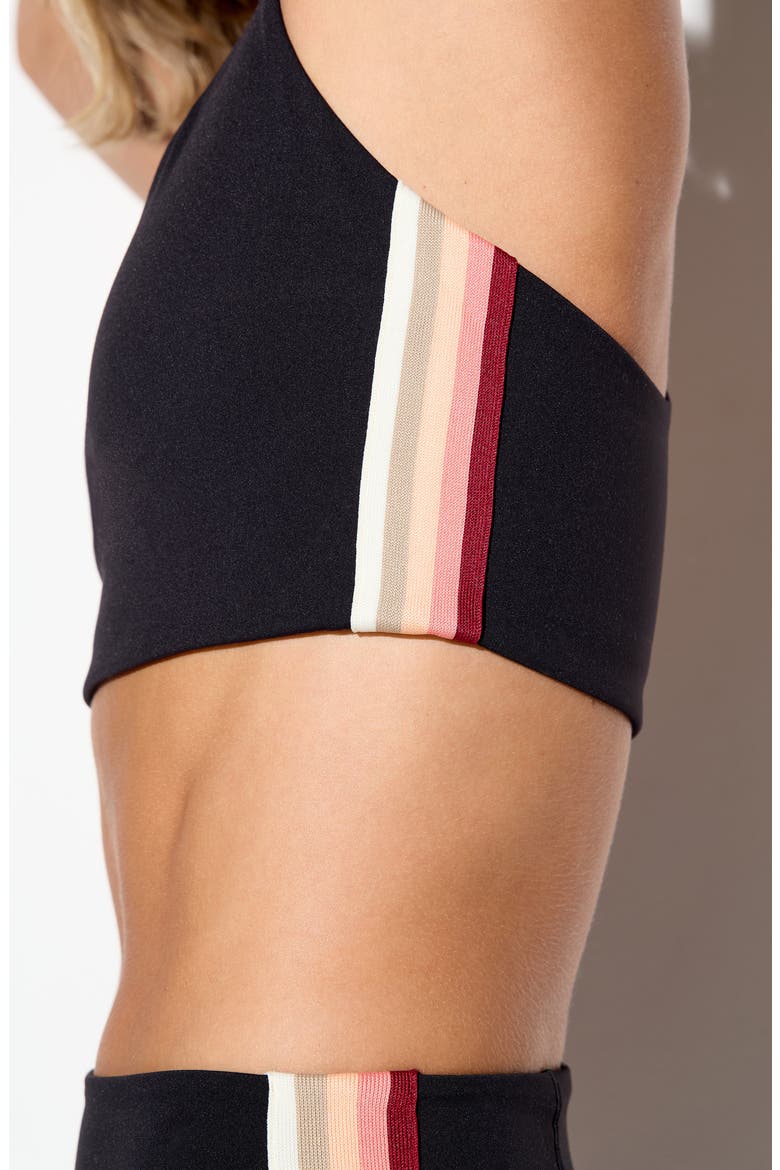 Infinity Longline Sports Bra, Alternate, color, BLACK/ TERRA COTTA
