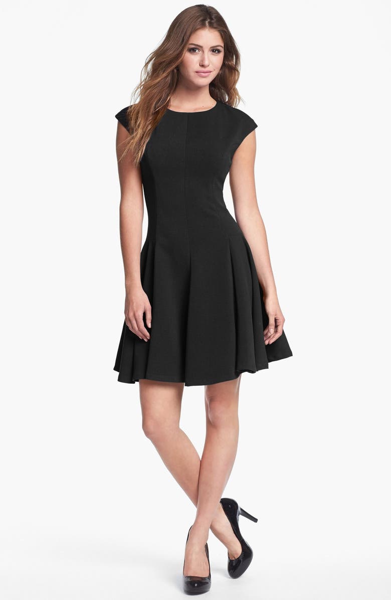 Eliza J Ponte Knit Skater Dress, Main, color, 