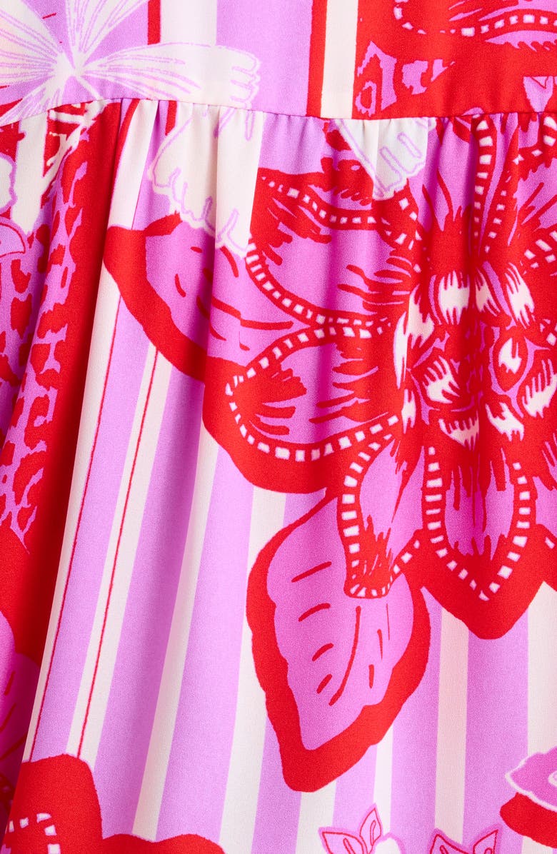 SUGARLIPS Barba Tropical Print Romper, Alternate, color, Red-White-Lavender