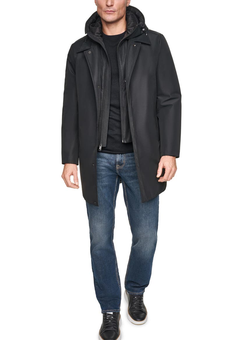Mackintosh with Hooded Bib, Alternate, color, BLACK