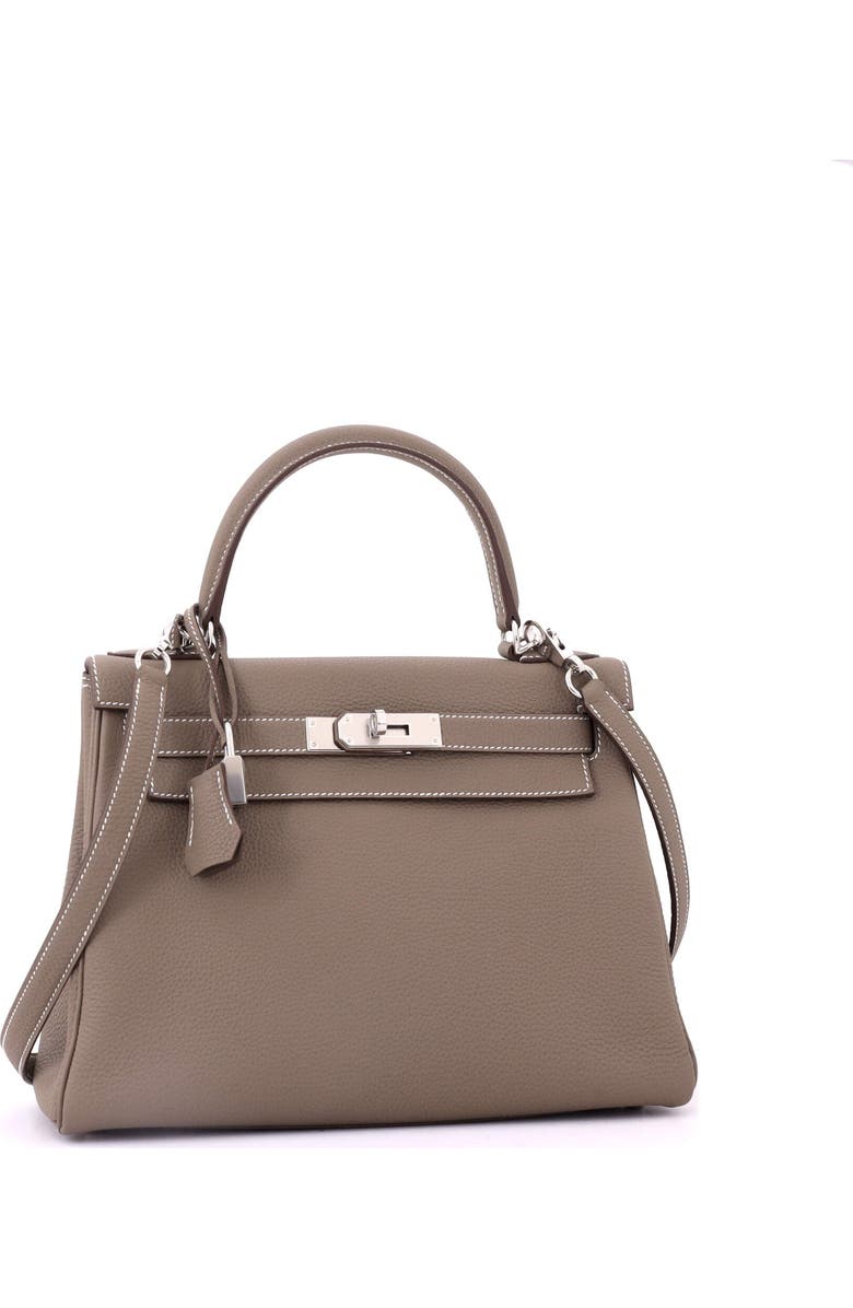 Pre-Owned Hermes Kelly Handbag Grey Togo with Palladium Hardware 28, Alternate, color,