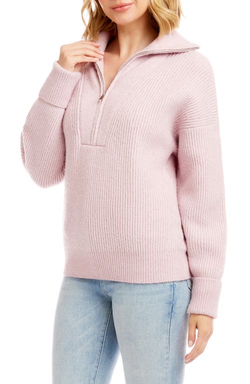 Karen Kane Half Zip Sweater In Pink