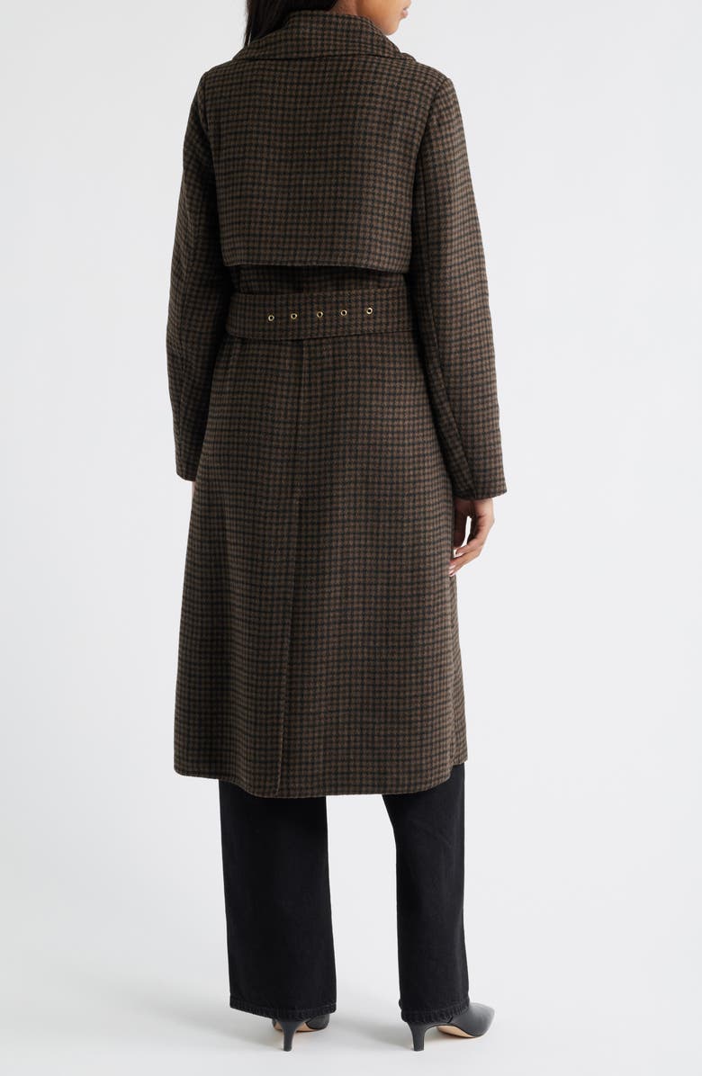 Houndstooth Double Face Belted Coat