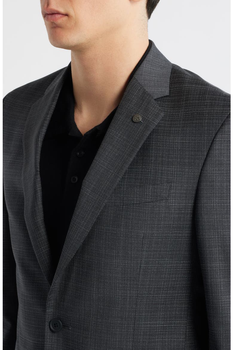 Ross Slim Fit Screen Check Suit, Alternate, color, BLACK
