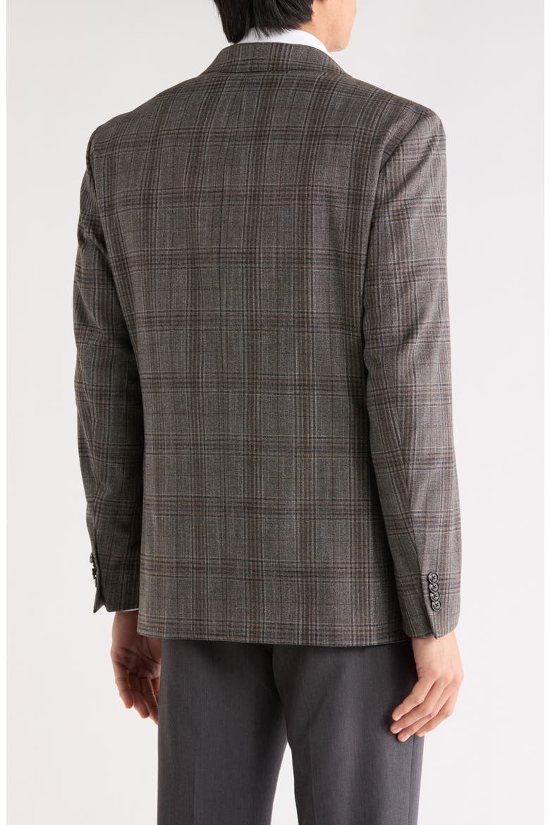 Plaid Notch Lapel Sport Coat, Alternate, color, TAUPE/ BROWN