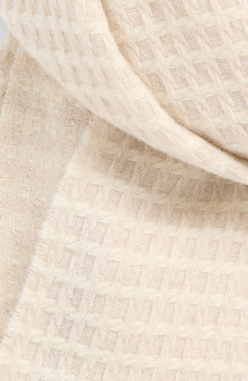 Rag & Bone Joni Recycled Wool Blend Waffle Scarf In Neutral